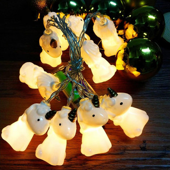 3D еднорог LED гирлянда Коледни светлини на връв Вътрешни Направи си сам Коледно дърво Парти Сватба Спалня Начало Нова година Декорация Батерия Лампа
