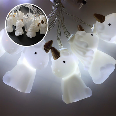 3D Μονόκερος LED γιρλάντα Χριστουγεννιάτικα φωτάκια χορδών εσωτερικού χώρου DIY Χριστουγεννιάτικο πάρτι Γάμου Κρεβατοκάμαρα Σπίτι Πρωτοχρονιάτικη διακόσμηση Φωτιστικό μπαταρίας