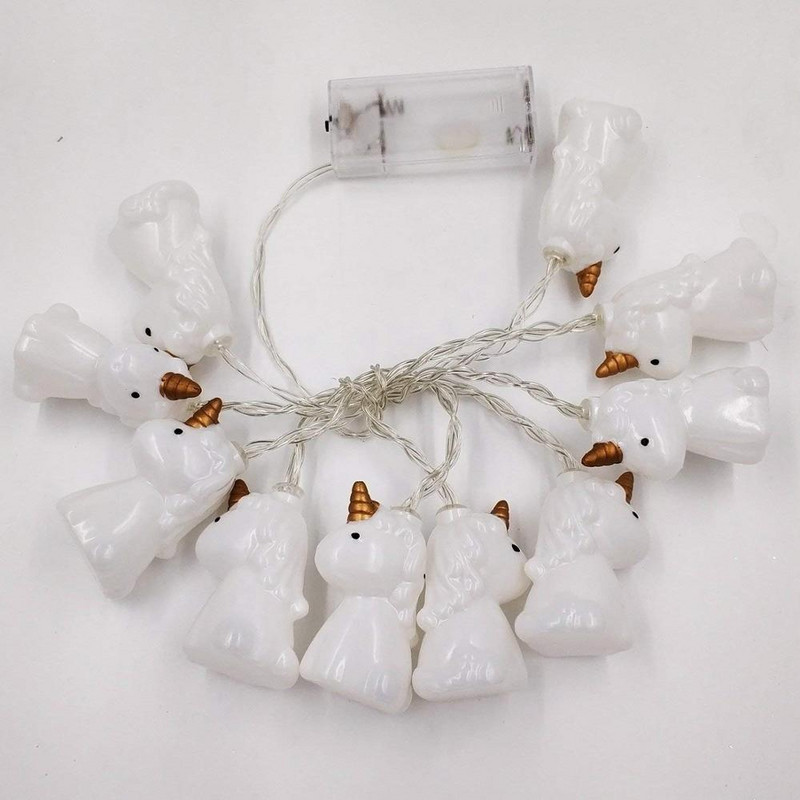 3D Μονόκερος LED γιρλάντα Χριστουγεννιάτικα φωτάκια χορδών εσωτερικού χώρου DIY Χριστουγεννιάτικο πάρτι Γάμου Κρεβατοκάμαρα Σπίτι Πρωτοχρονιάτικη διακόσμηση Φωτιστικό μπαταρίας