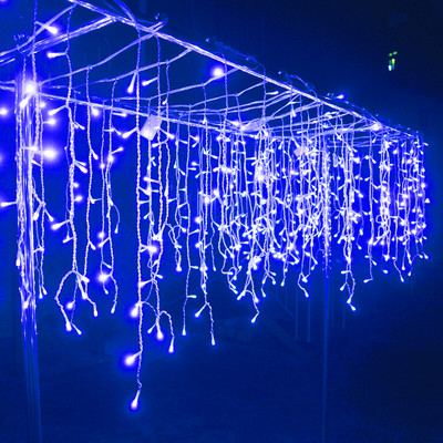 Jõulud välivalgustid Jääpurikad tuled juga ruumi paigutus Romantiline kaunistus Ripp-puhkusevalgustid