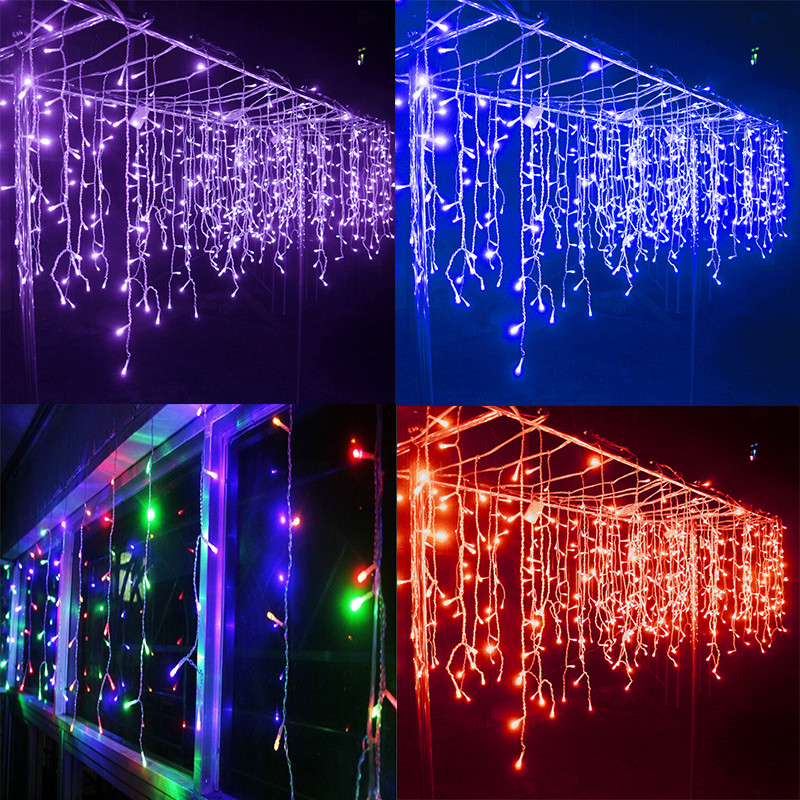 Kalėdų lauko šviesų styginiai varveklio žibintai krioklio kambario išdėstymas Romantiškas dekoravimas pakabukas šventiniai šviestuvai