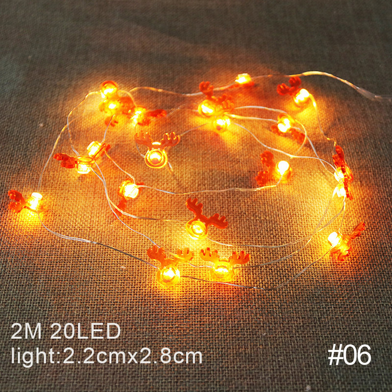 2M LED gaismas virtenes Ziemassvētku vecīša sniegpārsliņas laternas kruķi Ziemassvētku eglītes aļņa rotājuma gaisma priecīgu Ziemassvētku mājas dekorēšanai