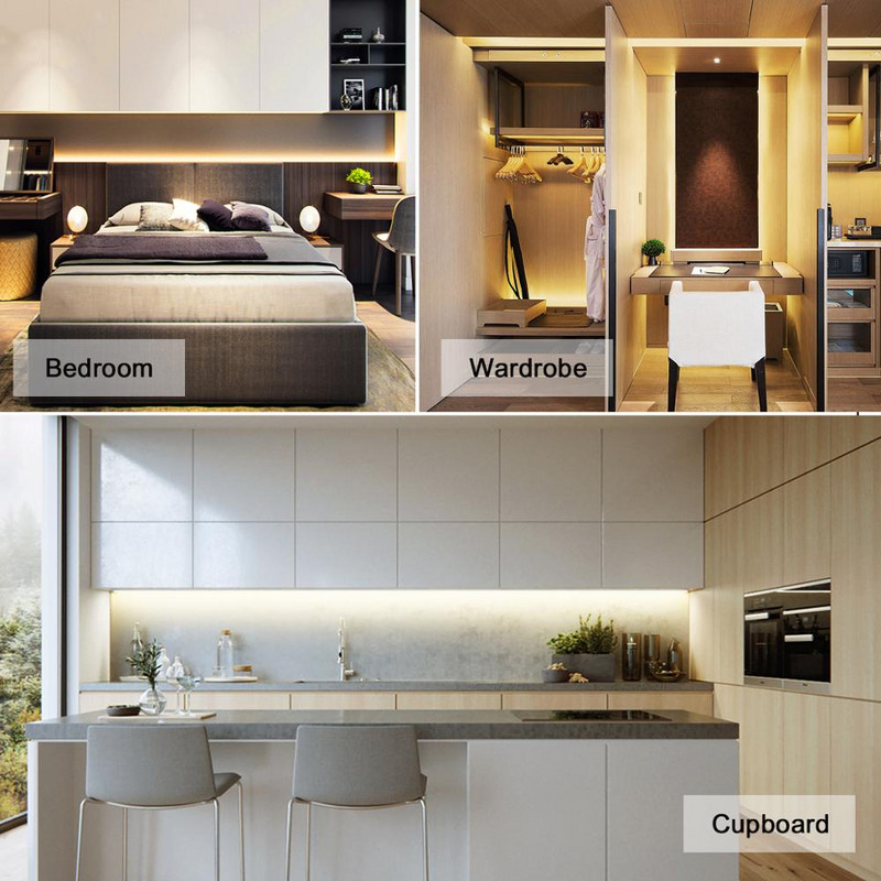 USB 5V käsitsi pühkimislüliti köögivalgustid 1/2/3/4/5M veekindel LED riba lint kapi all Valgustus Luces Led paelad riidekapi lamp