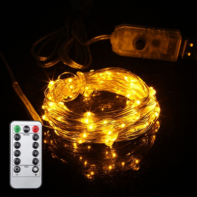 Fairy Light 5M 10M 5V USB valdomas Kalėdų vestuvių vakarėlio dekoravimo LED styginių kalėdinės lemputės
