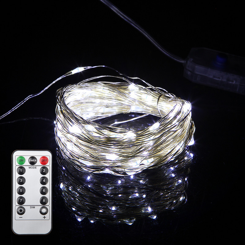Fairy Light 5M 10M 5V USB valdomas Kalėdų vestuvių vakarėlio dekoravimo LED styginių kalėdinės lemputės