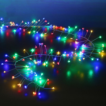 2M 5M LED медна тел Струнни светлини Фойерверки Фея гирлянда Лампа за Нова година Коледна елха Сватба Празнично парти Декорация