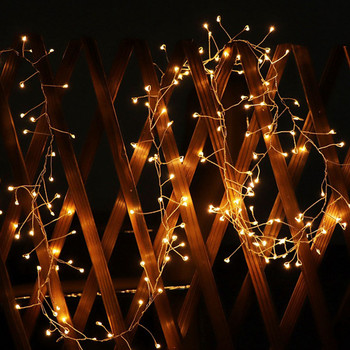2M 5M LED медна тел Струнни светлини Фойерверки Фея гирлянда Лампа за Нова година Коледна елха Сватба Празнично парти Декорация