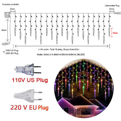 Valentinovo Vilinska svjetla za zavjese LED zvijezda Jelen 220V 110V Girlanda Festoon za Majčin dan Drvo Navidad Party Decor