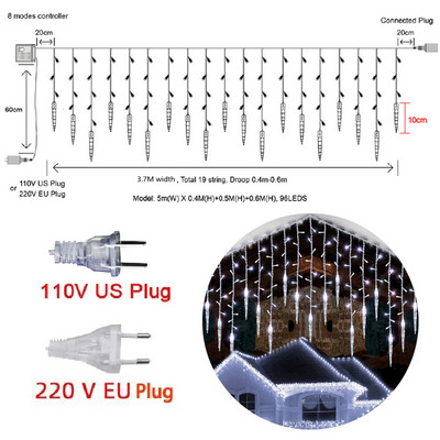 Valentinovo Vilinska svjetla za zavjese LED zvijezda Jelen 220V 110V Girlanda Festoon za Majčin dan Drvo Navidad Party Decor