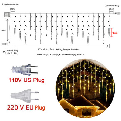 Valentinovo Vilinska svjetla za zavjese LED zvijezda Jelen 220V 110V Girlanda Festoon za Majčin dan Drvo Navidad Party Decor