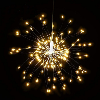 120/180 LED струнни светлини водоустойчиви Топли бели фойерверки AA Батерия медна жица Коледна сватбена парти Гирлянд Фея Светлинна лампа