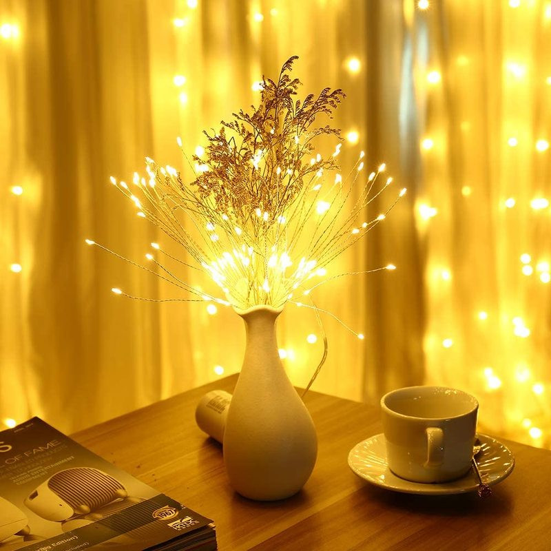 120/180 led stygos lempos, atsparios vandeniui Šiltai baltas fejerverkas AA su varine viela Kalėdų Vestuvių Vakarėlio Girliandos Pasakų lempa