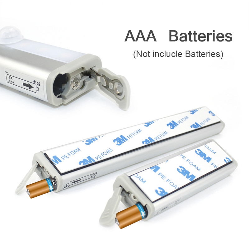 PIR liikumisanduriga LED kapivalgusti 6/10 ledi automaatse anduriga riidekapp kapi valgustid sahtli öövalgusti siseruumides