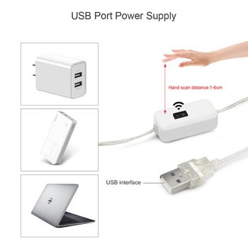 5V USB αισθητήρας σάρωσης κάτω από το φως του ντουλαπιού Εύκαμπτα LED λουροειδή φώτα μπαρ πάγκος για ντουλάπι κουζίνας Επιτραπέζια οθόνη στο πίσω ράφι