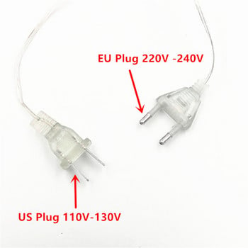 EU/US Plug Χριστουγεννιάτικα Φωτάκια εξωτερικού χώρου Led String Lights 100LED 10M Luces Decoracion Fairy Light Γιορτινό Φωτιστικό Δέντρο Γιρλάντα