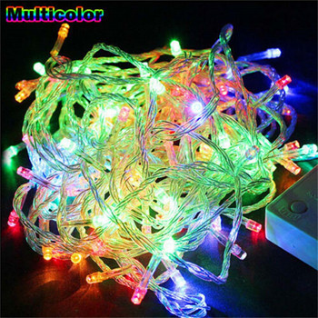 EU/US Plug Χριστουγεννιάτικα Φωτάκια εξωτερικού χώρου Led String Lights 100LED 10M Luces Decoracion Fairy Light Γιορτινό Φωτιστικό Δέντρο Γιρλάντα