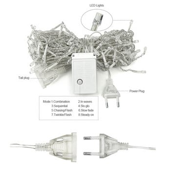 Χριστουγεννιάτικη γιρλάντα κουρτίνα LED 2023 Icicle String Lights Droop 0,4-0,6m AC 220V Garden Street Διακοσμητικό εορταστικό φωτιστικό εξωτερικού χώρου