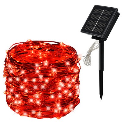 Solar String Fairy Lights 10m 100LED / 5M 50 LED veekindel Outdoor Garland päikeseenergia lamp Jõulud aeda . Dekoratsioon
