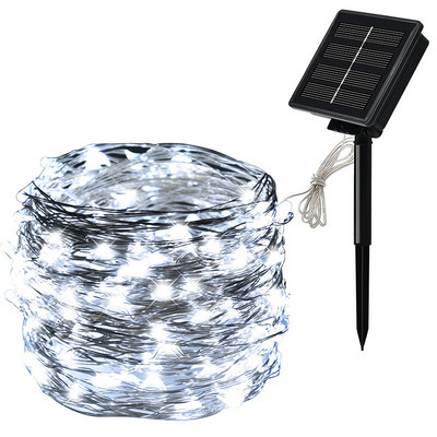 Solar String Fairy Lights 10m 100LED / 5M 50 LED veekindel Outdoor Garland päikeseenergia lamp Jõulud aeda . Dekoratsioon