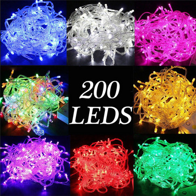 20M 200LEDs LED String Light AC220V AC110V 9 Χρώματα Φωτιστικά Festoon Αδιάβροχα γιρλάντα εξωτερικού χώρου Χριστουγεννιάτικη διακόσμηση