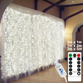 LED lempučių styginiai Kalėdų pasakų langų užuolaidų žibintai USB nuotolinio valdymo pultelis naktinis šviestuvas vestuvių Kalėdoms Naujųjų metų Navidad dekoras