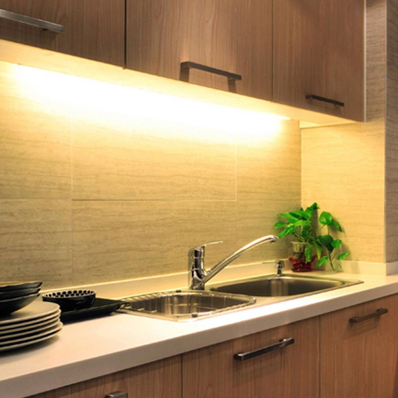 5 V USB maitinamas išmanusis LED virtuvės apšvietimas rankinio šlavimo jutiklio lempa Didelio ryškumo foninis apšvietimas spintelių spintoms Stalčius 30/40/50 cm