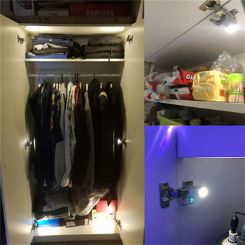 10 бр. LED светлина за шкаф със сензор за движение 0,3 W шкаф гардероб врата вътрешна панта нощна лампа за кухня спалня с батерия