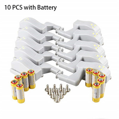 10 kom Led osvjetljenje ormarića sa senzorom pokreta 0,3 W ormarić ormar vrata unutarnje šarke noćna svjetiljka za kuhinju spavaću sobu s baterijom