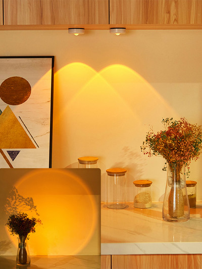 Ασύρματο φωτιστικό ντουλάπας Led φωτιστικά κουζίνας κάτω από έπιπλα Τροφοδοτικό με μπαταρία ηλιοβασίλεμα νυχτερινό φωτιστικό τοίχου Ντουλάπι κρεβατοκάμαρας