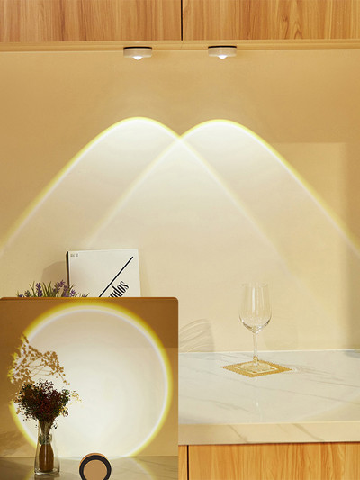 Ασύρματο φωτιστικό ντουλάπας Led φωτιστικά κουζίνας κάτω από έπιπλα Τροφοδοτικό με μπαταρία ηλιοβασίλεμα νυχτερινό φωτιστικό τοίχου Ντουλάπι κρεβατοκάμαρας