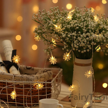 10/20 LED звездна светлина Стрингови блестящи гирлянди Коледна лампа с USB захранване Празнично парти Сватбени декоративни приказни светлини Navidad