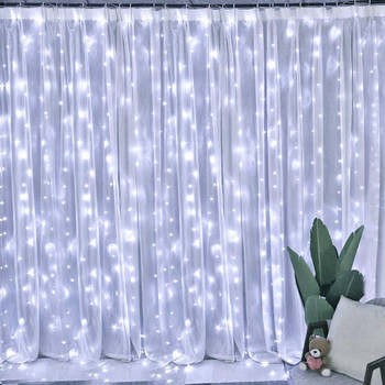 USB Festoon String Light Fairy Garland Light за завеси Коледна светлина Коледен декор за домашен празник Декоративна новогодишна лампа