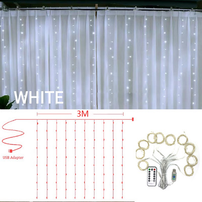 Φωτιστικό USB Festoon String Light Fairy Garland Κουρτίνα Χριστουγεννιάτικο Φωτιστικό Χριστουγεννιάτικο ντεκόρ για το σπίτι εορταστικό διακοσμητικό πρωτοχρονιάτικο φωτιστικό