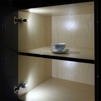 12PCS Осветление под шкафа LED лампа с вътрешна панта Шкаф Индукционни светлини Сензорни светлини Спалня Кухненски шкаф Нощни светлини
