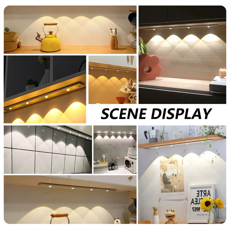 LED punjiva kuhinjska rasvjeta ispod ormarića Svjetla za ormare sa senzorom pokreta s magnetskom zidnom svjetiljkom za stepenice za garderobu spavaće sobe