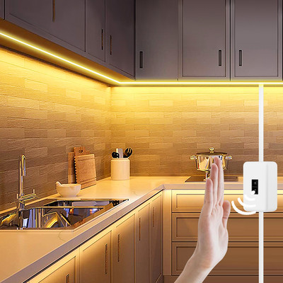 1 m 2 m 3 m 4 m 5 m Кухненска лампа за подсветка LED под шкаф Светодиодно осветление за домашен шкаф LED осветление Сензор за ръчно сканиране LED лента