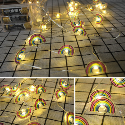 Φωτιστικό LED String LED με μπαταρία 2M 20LED Fairy Pineapple Rainbow Flamingo Unicorn Star Shape LED Light Garland για διακόσμηση