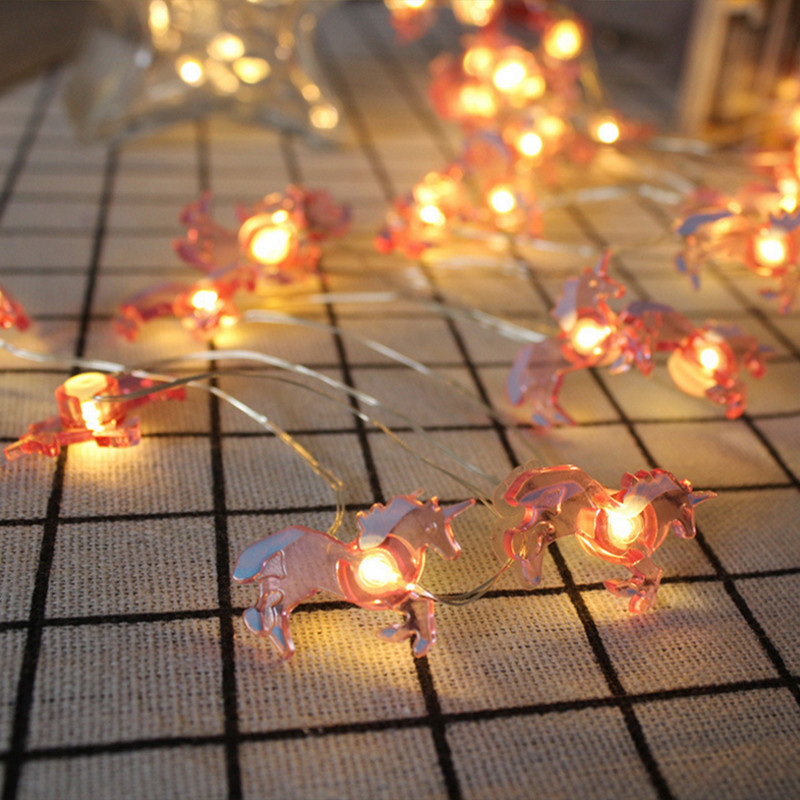 Φωτιστικό LED String LED με μπαταρία 2M 20LED Fairy Pineapple Rainbow Flamingo Unicorn Star Shape LED Light Garland για διακόσμηση