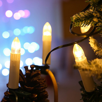 20LED χριστουγεννιάτικα φωτάκια χριστουγεννιάτικου δέντρου Διακοσμητικά φωτάκια USB κωνικό κορδόνι κεριών Ζεστά λευκά φώτα κεριών Διακοσμητικά φώτα για γιορτινό πάρτι
