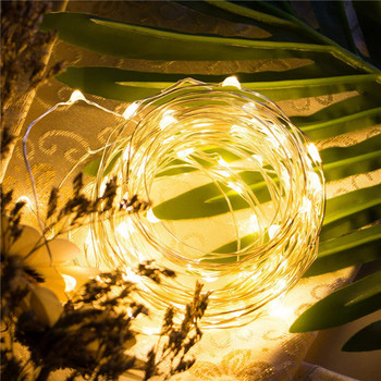 LED гирлянда с превключвател USB светлинен низ Коледна фея гирлянда 50 100 светодиода Спалня Всекидневна Декорация за градинско парти
