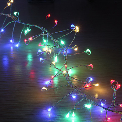 DIY Festival Fairy Lights String 2m100leds 5m200leds ar baterijām darbināma LED virtene kāzu Ziemassvētku eglītes dārza dekorēšanai