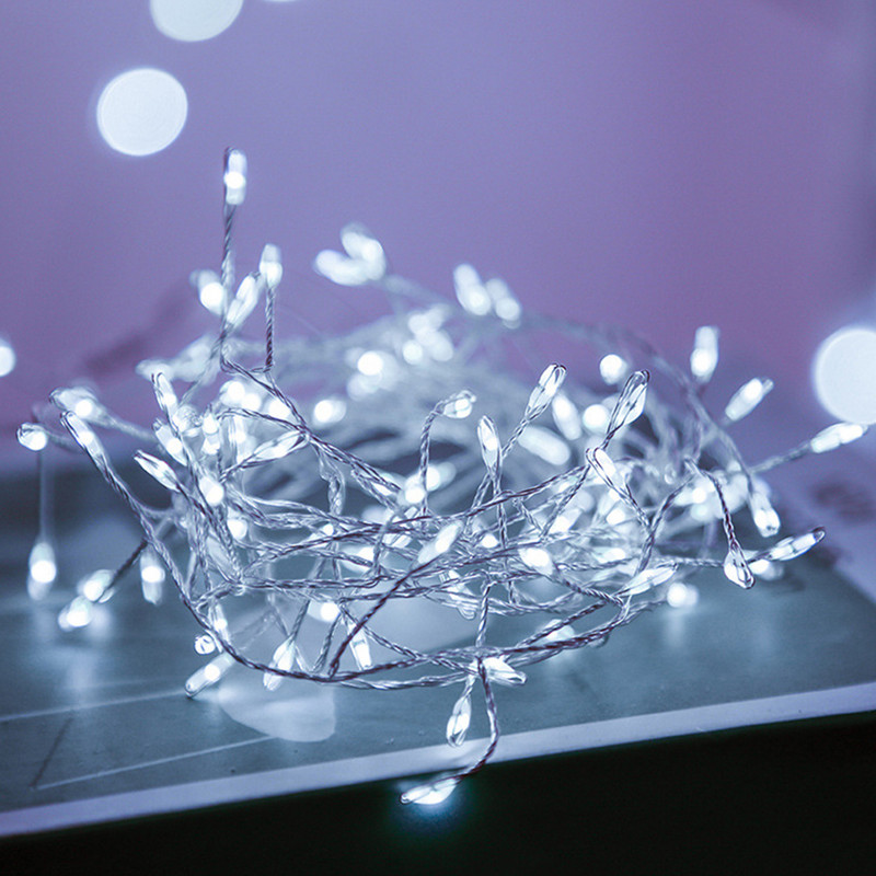 DIY Festival Fairy Lights String 2m100leds 5m200leds ar baterijām darbināma LED virtene kāzu Ziemassvētku eglītes dārza dekorēšanai