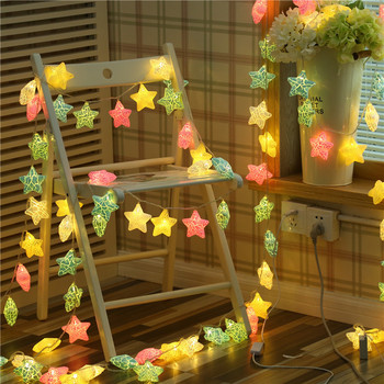 LED Ice Crack Star Lights Christmas Fairy Stars String Lights Χαριτωμένο ζεστό λευκό φωτιστικό γιρλάντα για Χριστουγεννιάτικη γαμήλια διακόσμηση σπιτιού