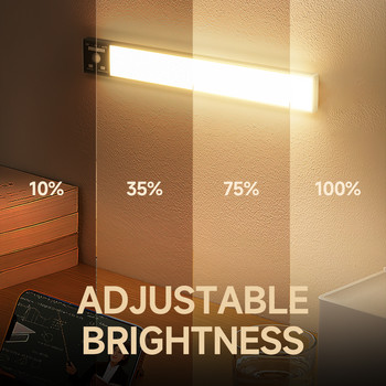 Εξαιρετικά λεπτό φως ντουλαπιού LED τύπου C Ρυθμιζόμενη φωτεινότητα PIR Αισθητήρας κίνησης Λάμπες Ντουλάπα κουζίνας Ντουλάπα Διάδρομος Νυχτερινά φώτα