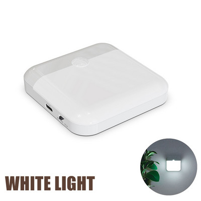 Judesio jutiklis LED naktinis apšvietimas USB įkraunamas pritemdomas naktinis šviestuvas miegamojo virtuvės spintelės apšvietimui belaidis spintos apšvietimas