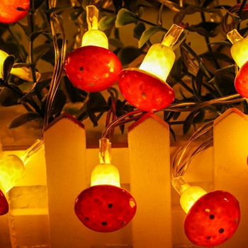 Φωτάκια LED Μανιτάρι Fairy 2m 10leds 3m 20leds Χριστουγεννιάτικη γιρλάντα αδιάβροχο σχήμα Σύρμα λάμπα χορδών Μπαταρία Τροφοδοτικό USB