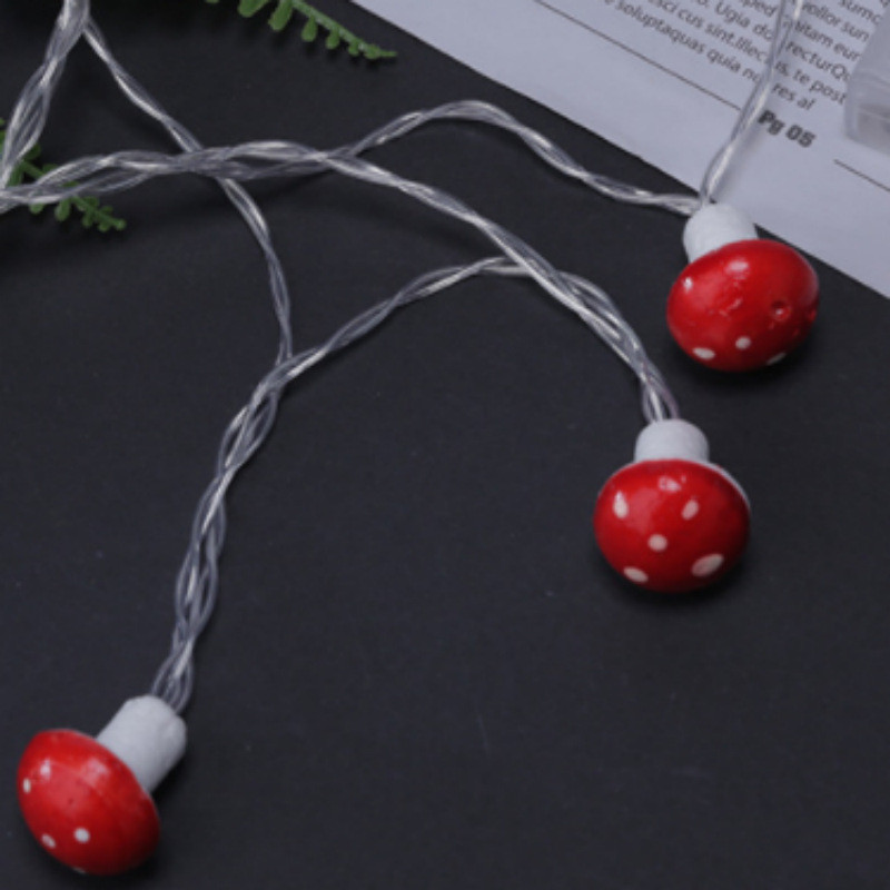 LED grybų fėjos lemputės 2 m 10 šviesos diodų 3 m 20 šviesos diodų Kalėdų girlianda vandeniui atsparios formos vielos stygos lempos baterija USB maitinimo šaltinis