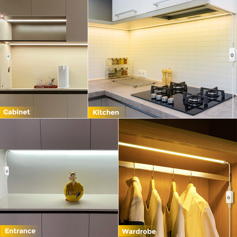 FOB COB LED bandă de înaltă calitate 5V USB LED bandă comutator senzor tactil 1M 2M 3M 4M 5M pentru iluminat de sub dulap de bucătărie