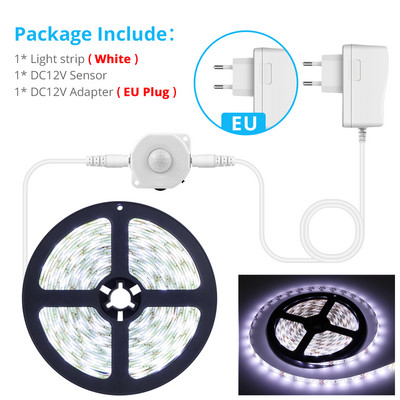 Belaidis PIR judesio jutiklis LED po spintele Miegamojo lova Nakties šviesos jutiklis LED juostelės Virtuvės spintelės Spintos Lempos dekoras