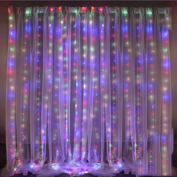 3x1m LED κουρτίνα Icicle Light String Χριστουγεννιάτικα Νεράιδα Φωτάκια Πρωτοχρονιάς Γιρλάντα Εξωτερικού σπιτιού Γάμου/πάρτι/Διακόσμηση κήπου